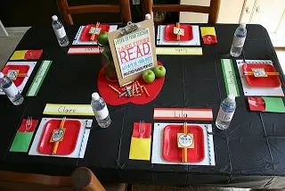 Back to School party table