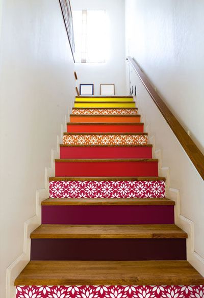 deco escaliers marche couleur