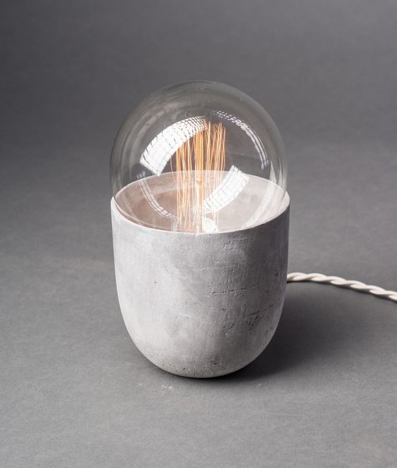 petite lampe deco beton verre design