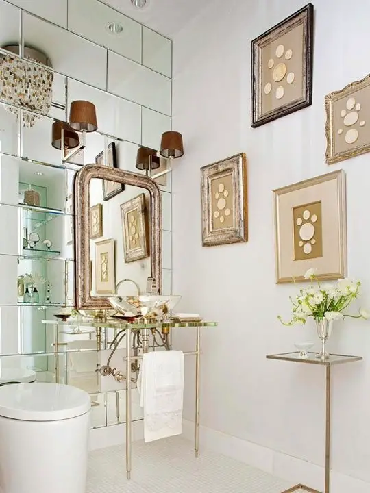 salle de bain deco cadre mur miroir