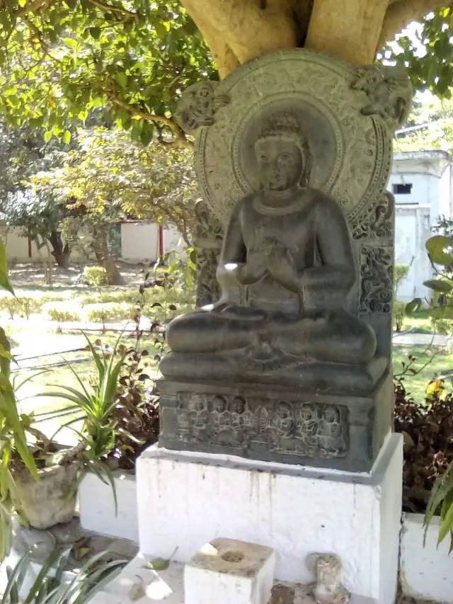 statue bouddha pierre sarnath temple indo japonais jardin