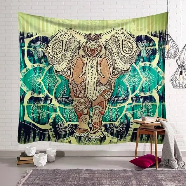 tenture imprimee boheme elephant