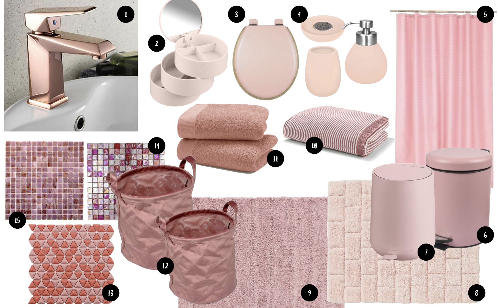 salle de bain couleur rose shopping