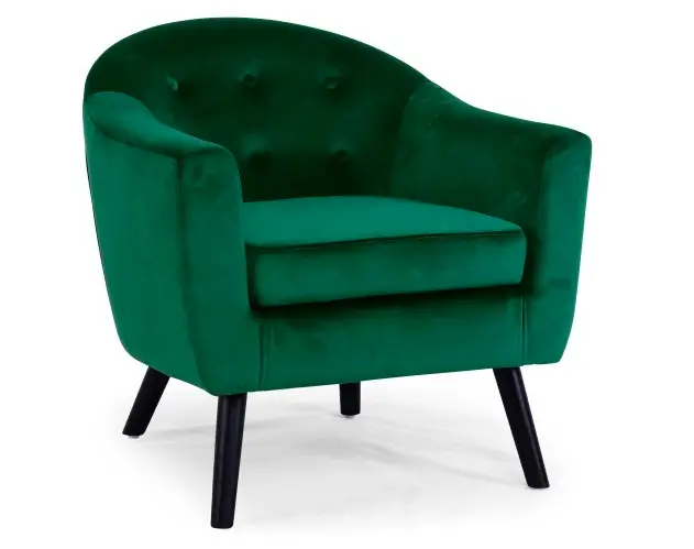 fauteuil scandinave velours vert deco salon