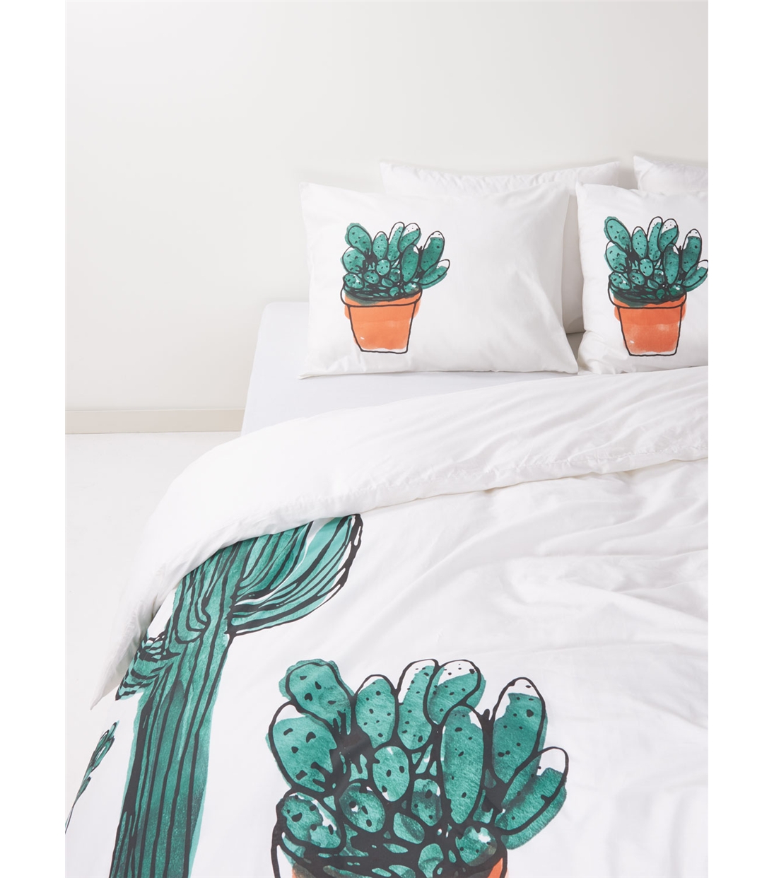 decoration chambre linge de lit cactus
