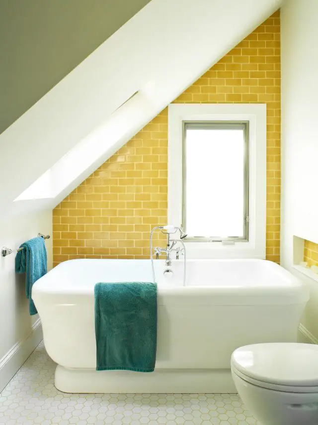 salle de bain deco carrelage jaune tendance