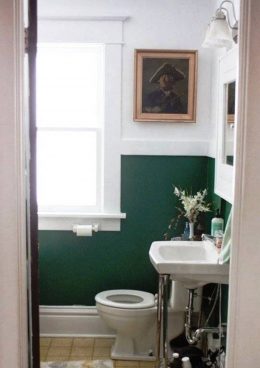 salle de bain vert fonce idee deco