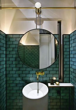 salle de bain verte decoration carrelage