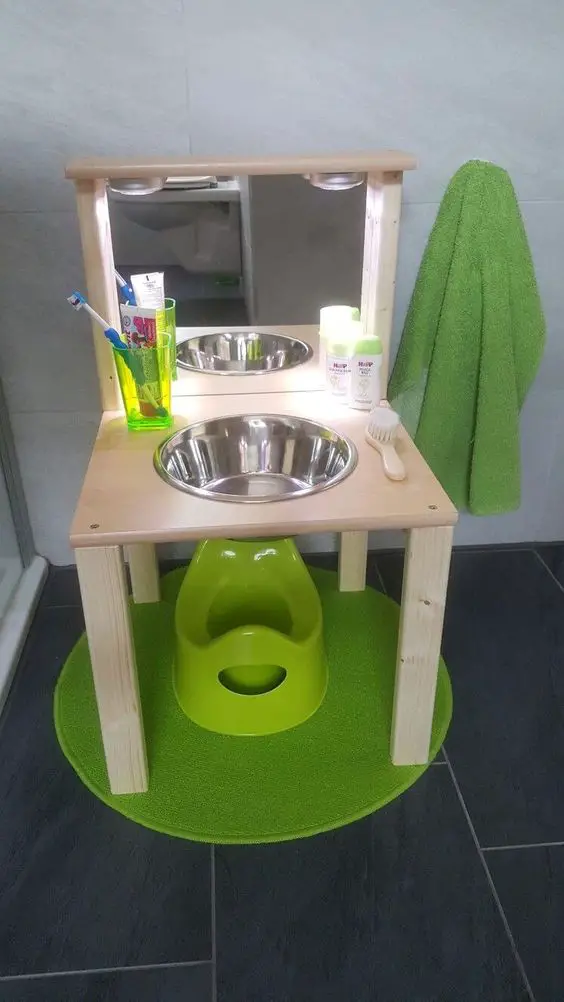 mini salle de bain apprentissage proprete enfant montessori