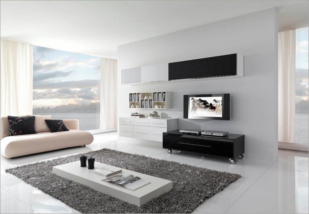 decoration salon etagere meuble tele minimaliste