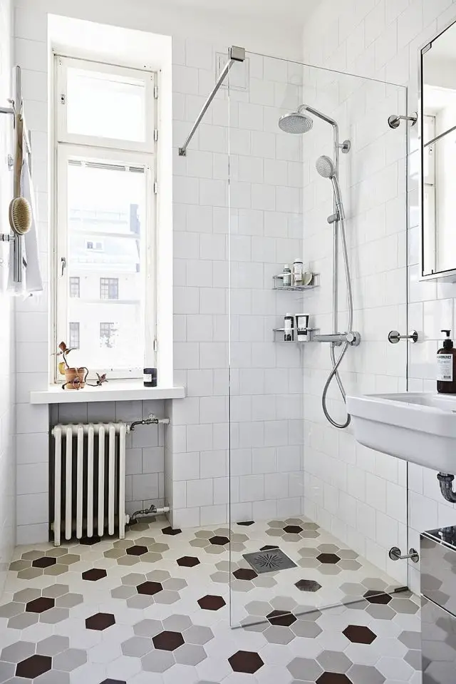 carrelage hexagonal motif salle de bain