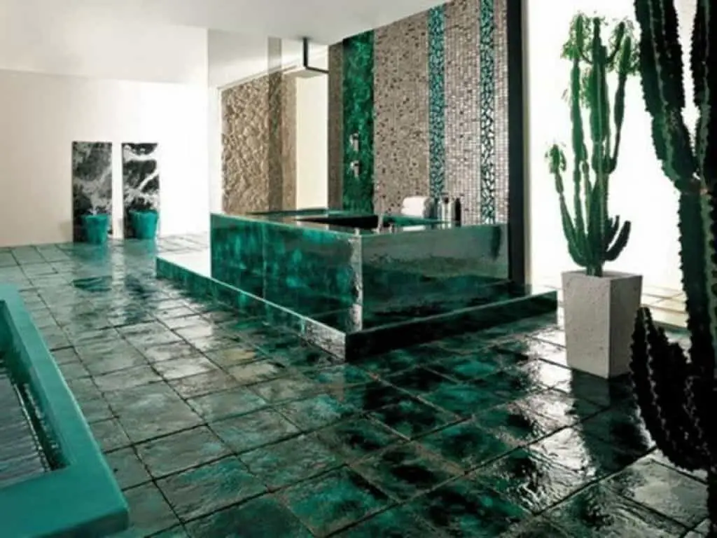 couleur sombre salle de bain carrelage sol