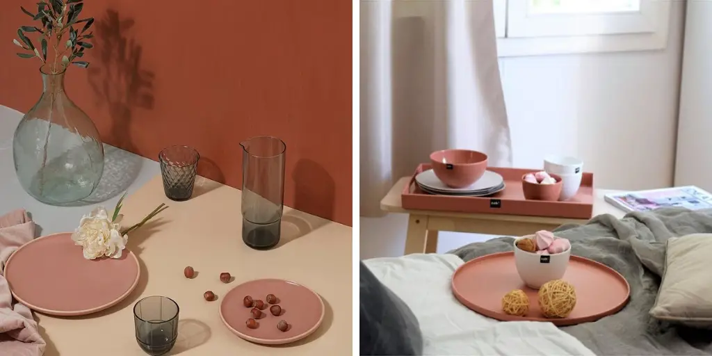 art de la table vaisselle couleur terracotta
