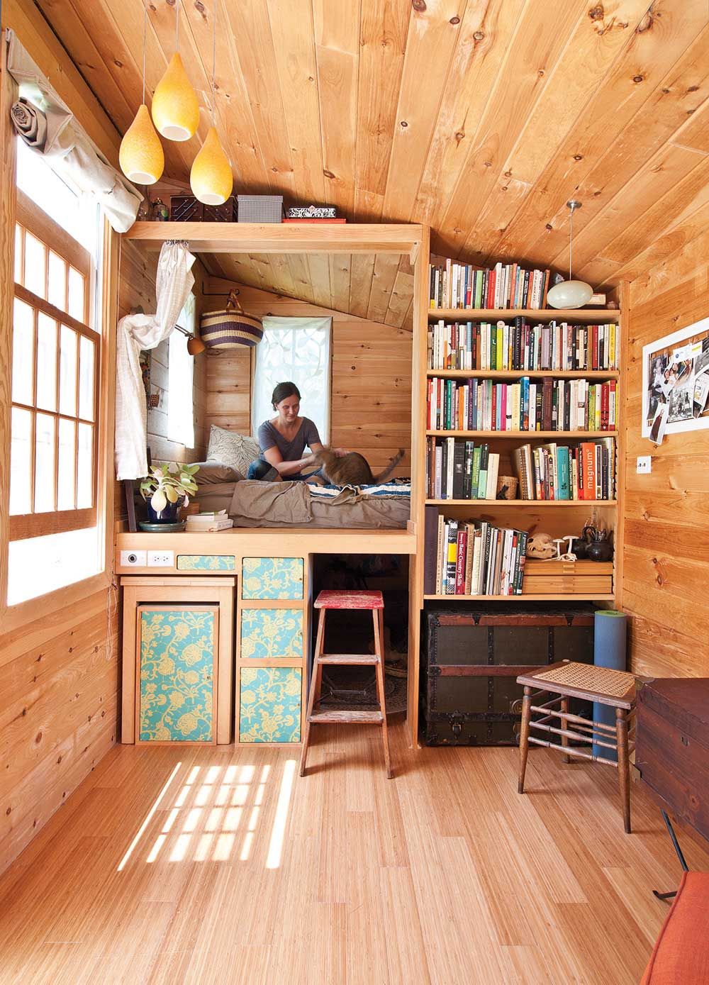 idee deco tiny house niche bibliotheque