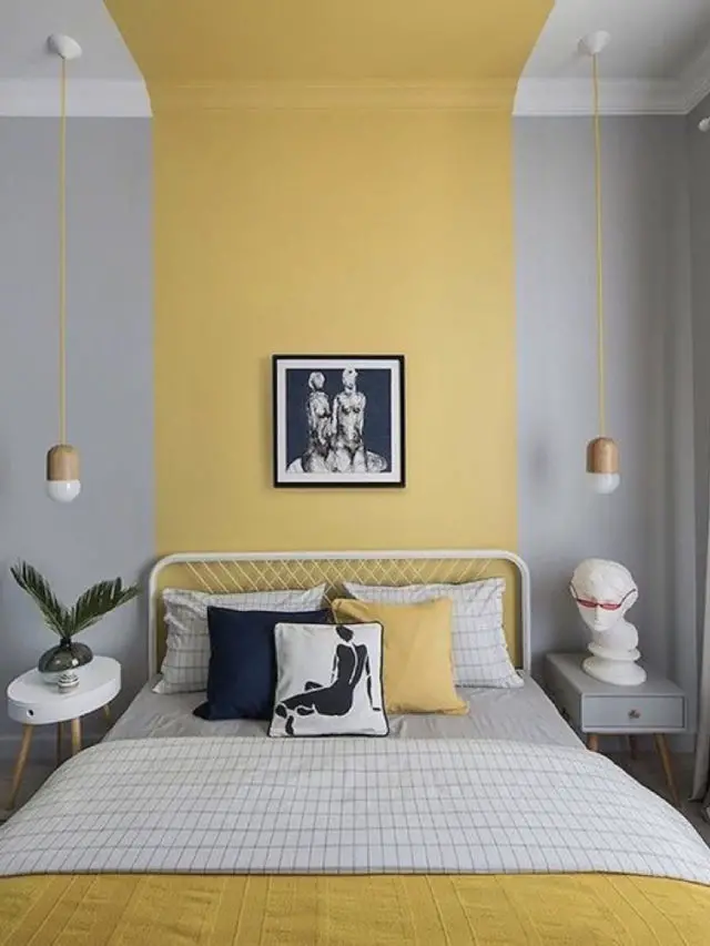 association jaune et gris couleur chambre