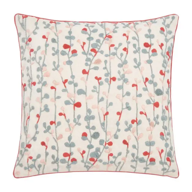 ambiance déco nature coussin liberty brodé