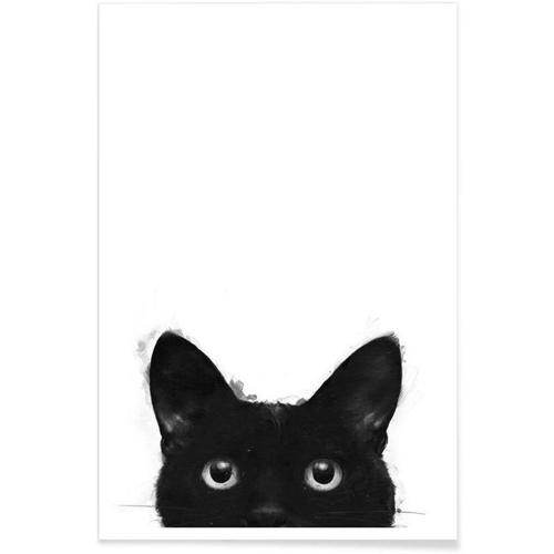 affiche deco cadeau à offrir chat noir