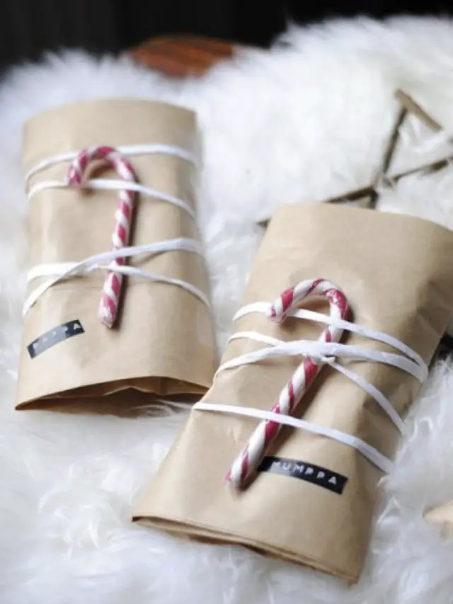 cadeau noel emballage gourmand exemple sure d'orge et papier craft