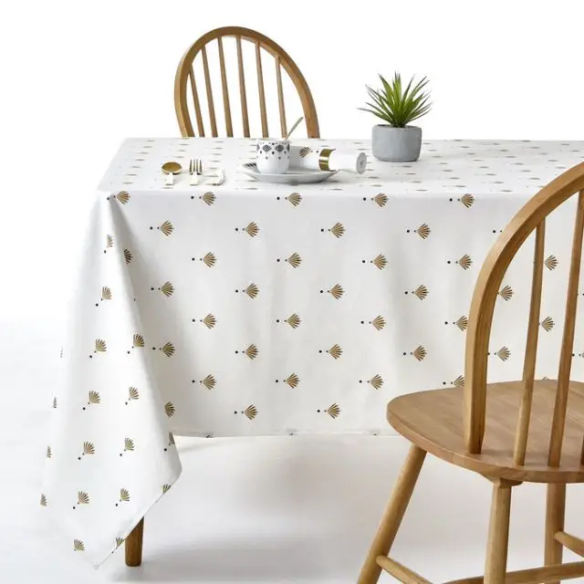 table noel deco glamour nappe motif doré