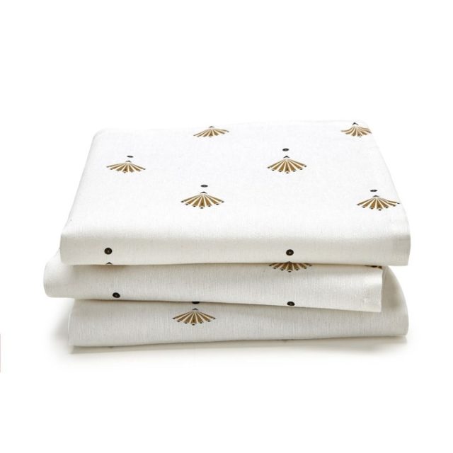 table noel deco glamour serviette tissu motif doré