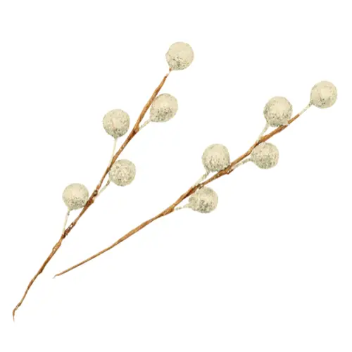 décoration de table Noel Zôdio Mini branches avec boules pailletées dorées 15cm