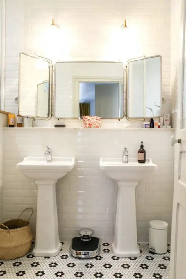 salle de bain classique chic exemple évier rétro ancien élégance