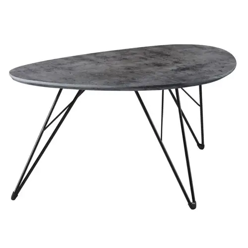 mobilier gris pas cher pour salon table basse effet béton forme organique