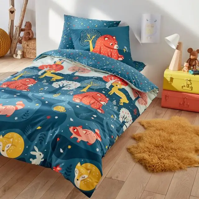 chouchouter chambre enfant hiver idee parure de lit imprimé animaux pas cher