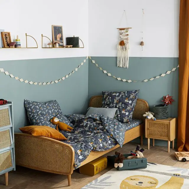 chouchouter chambre enfant hiver idee jolie parure de lit imprimée