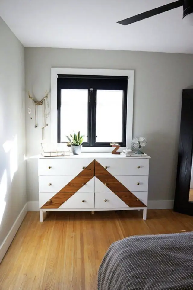 diy relooking meuble exemple commode chambre peinture moderne bois blanc