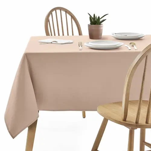 salle a manger art de table rose nappe en coton anti-tâche