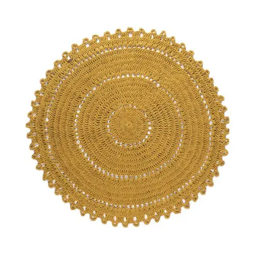 deco couleur enfant tapis rond macramé gypsy jaune