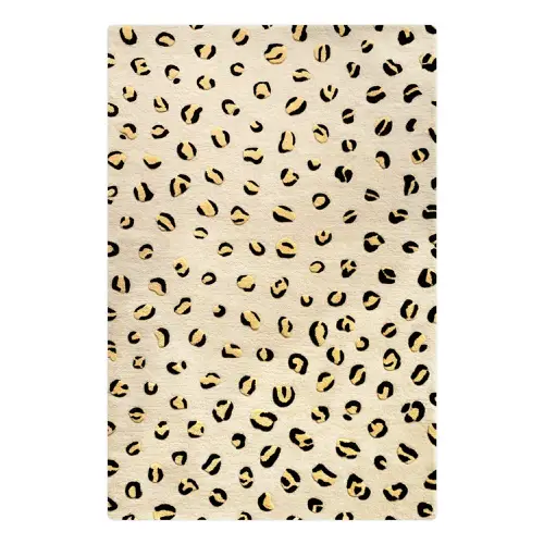 deco couleur enfant tapis beige motif leopard format rectangulaire