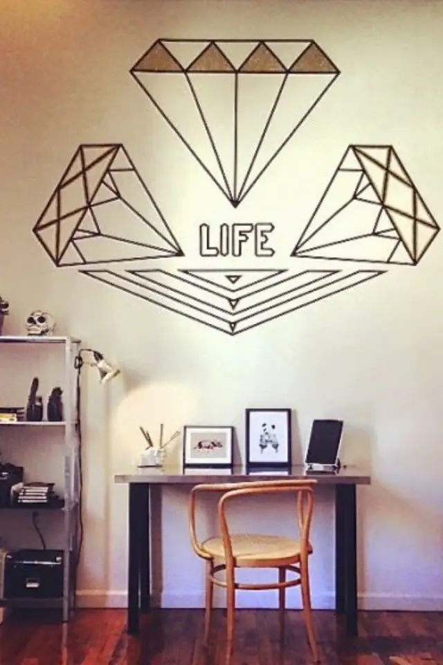 exemple deco masking tape pas cher diamant message life chambre adolescente bureau location appartement