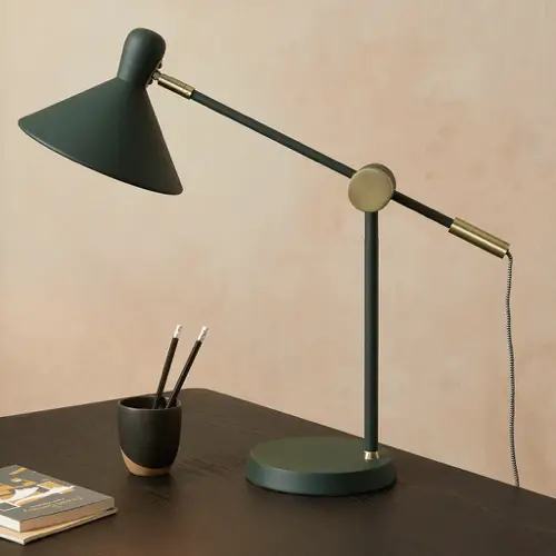 lampe de bureau pratique vert kaki articulée