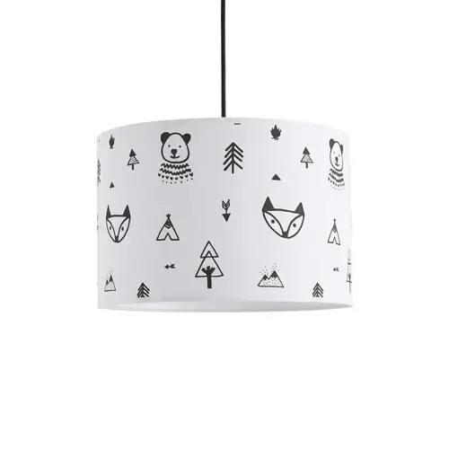 luminaire chambre enfant couleur suspension noir et blanc motif graphique