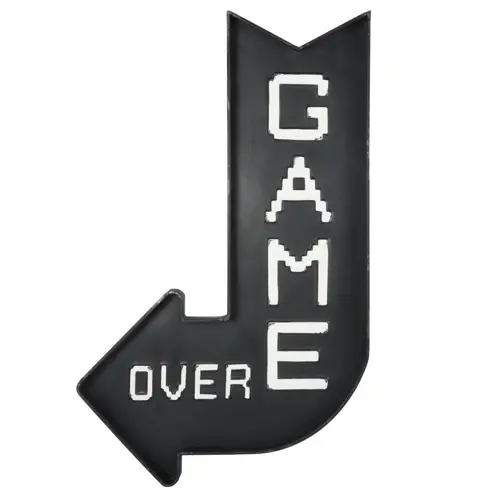 ou trouver deco chambre enfant colore panneau déco gamer mural game over noir