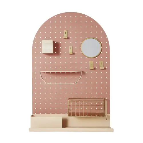 ou trouver deco chambre enfant colore pegboard deco murale bureau coiffeuse terracotta