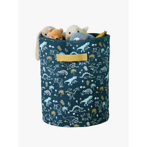 petit rangement enfant couleur panier a jouets bleu dinosaure