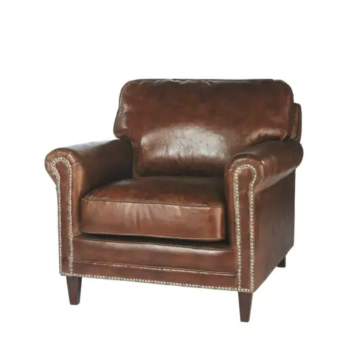 salon meuble deco style fauteuil club vintage cuir