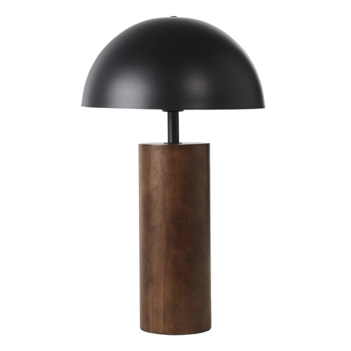accessoire decoration masculine chambre lampe de chevet mid century modern bois noir champignon