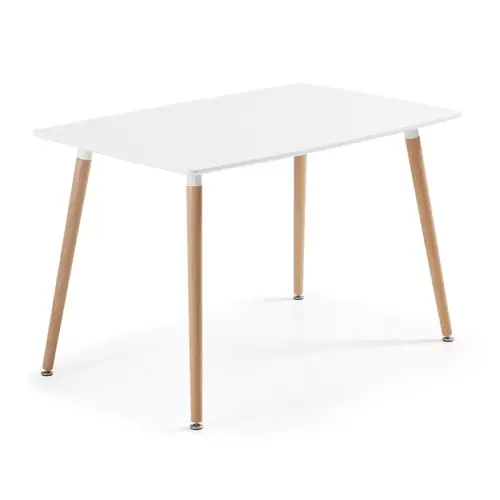 choisir table coin repas style scandinave plateau blanc pieds bois rectangulaire