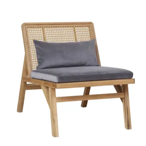 ou acheter fauteuil cannage slow deco tendance décoration moderne bois coussin gris épuré