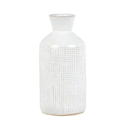 ou trouver accessoires slow deco petit prix vase en gre blanc motif graphique