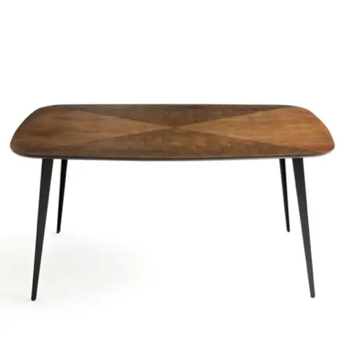 tendance 2021 vintage meuble mid century La Redoute table marqueterie bois 6 personnes