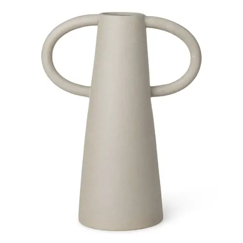 vase design slow interieur 2 anses beige greige écru