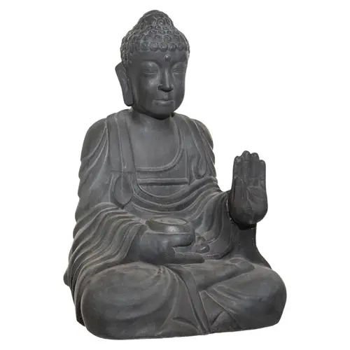 accessoire jardin exterieur zen statue bouddha assis