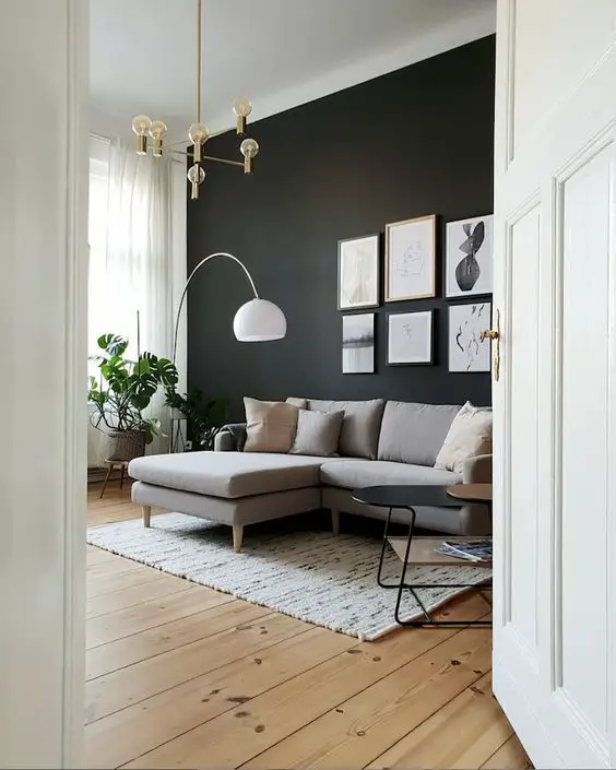 decoration minimaliste couleur conseil mur accent noir style scandinave moderne