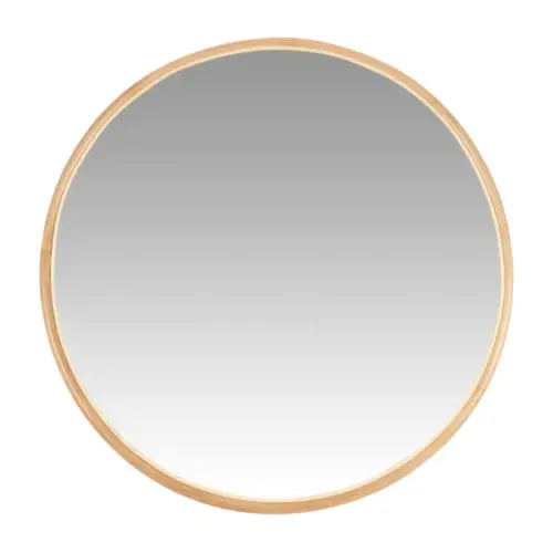 entree minimaliste meuble deco miroir rond encadrement rotin