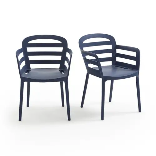 ete jardin fraicheur table repos chaise extérieure bleu moderne